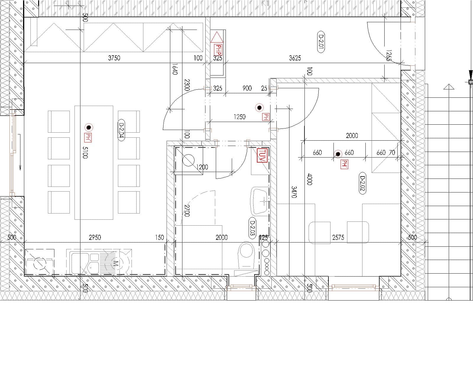 Orientační půdorys ateliéru D ve Sviadnově